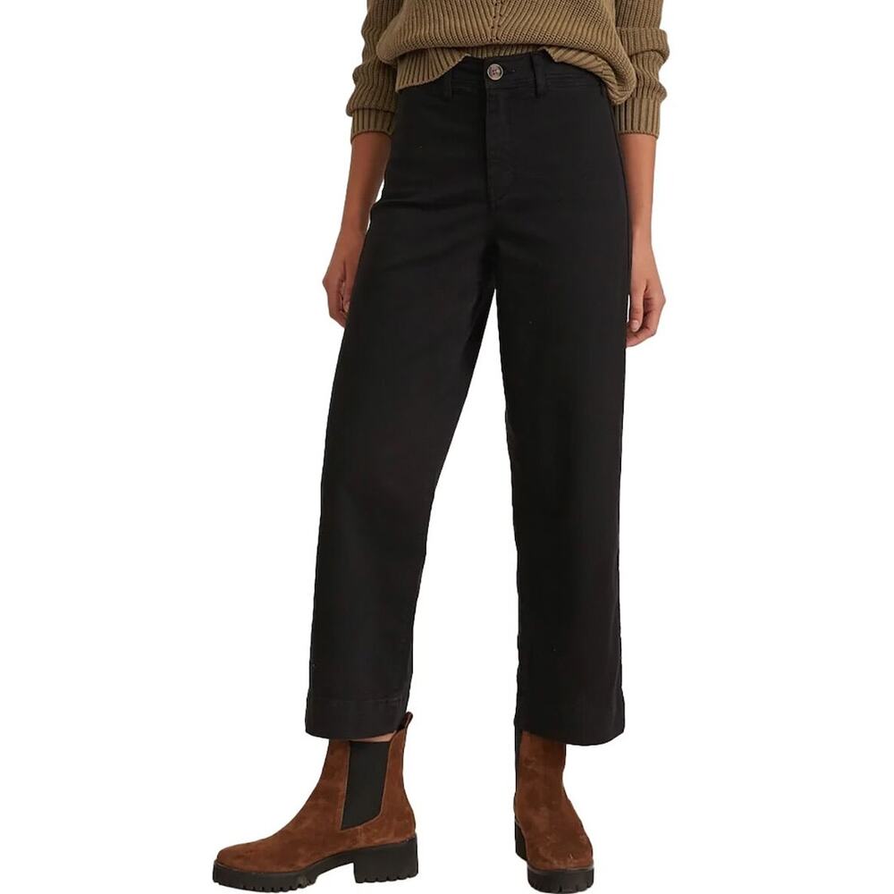 Marine Layer Bridget Black Wide Leg Crop Jeans Size 6
